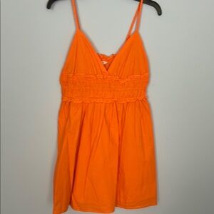 Vibrant Orange Spaghetti Strap Dress